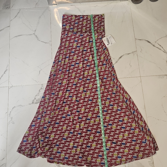 NWT LuLaRoe XXS Summer Red Pattern Maxi Skirt - Picture 3 of 7